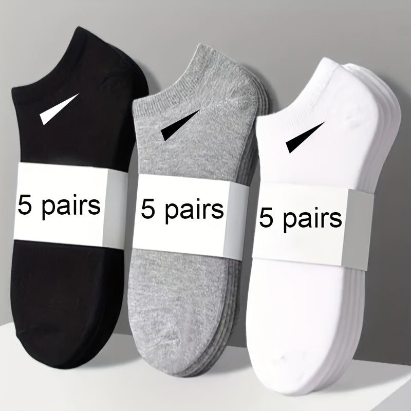 5 Pairs Men'S Breathable Socks - Lightweight, Durable Elastic Comfort Fit, Solid Color Design for Casual & Formal Wear, Soft Everyday Essentials (, Grey, ), Versatile Footwear, Minimalist Style, Comfortable Fit, Daily Wear, Knit
