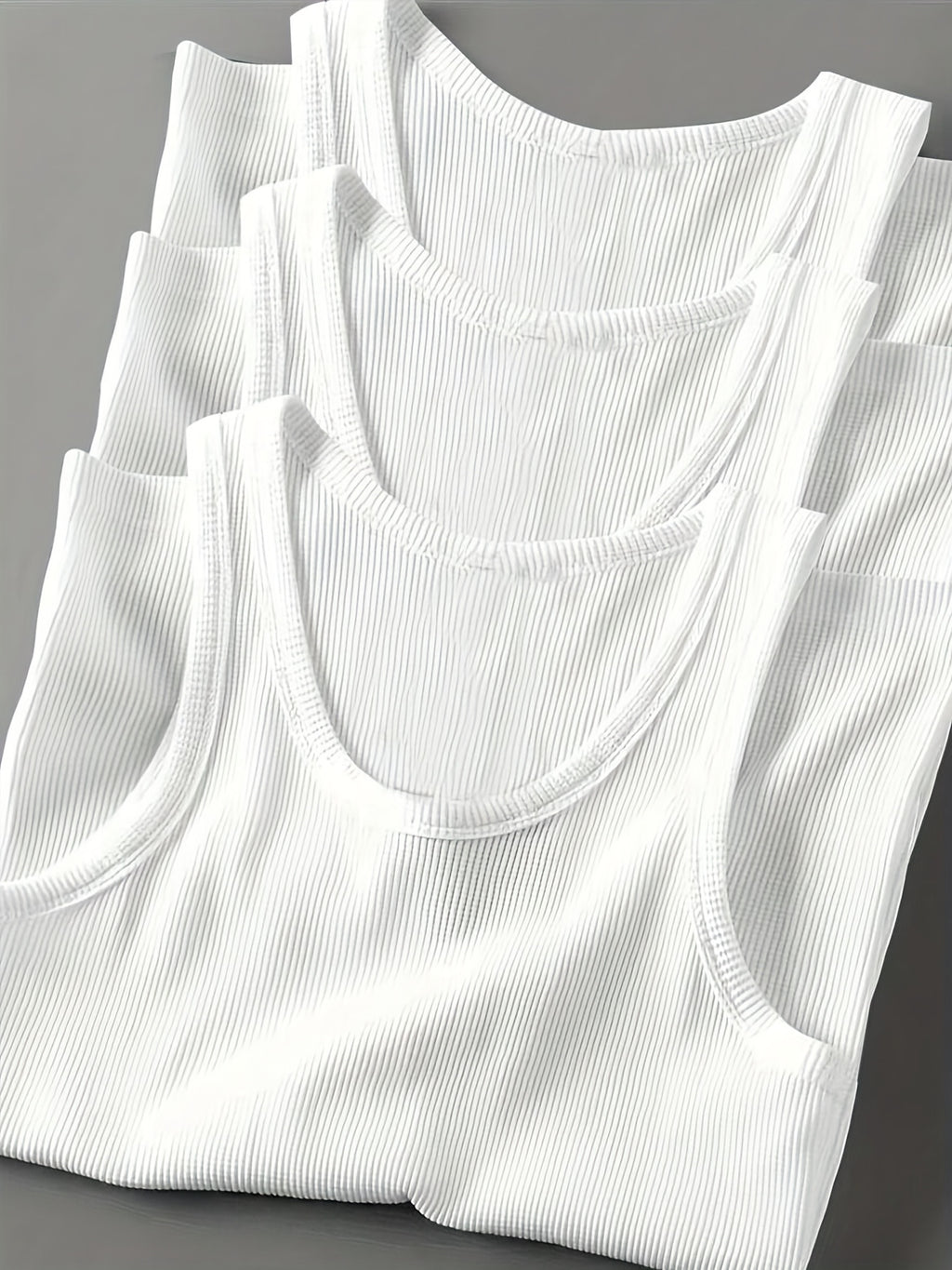 3pcs Set of Men's Solid Color Round Neck Casual Sports Tank Tops, Workout Shirts, Basic Vests