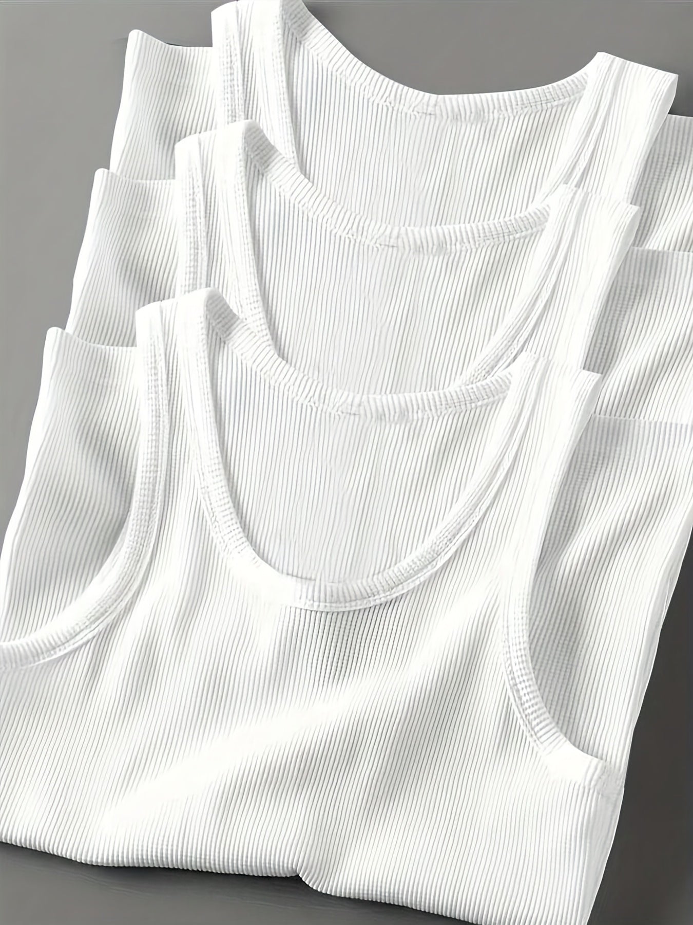 3pcs Set of Men's Solid Color Round Neck Casual Sports Tank Tops, Workout Shirts, Basic Vests