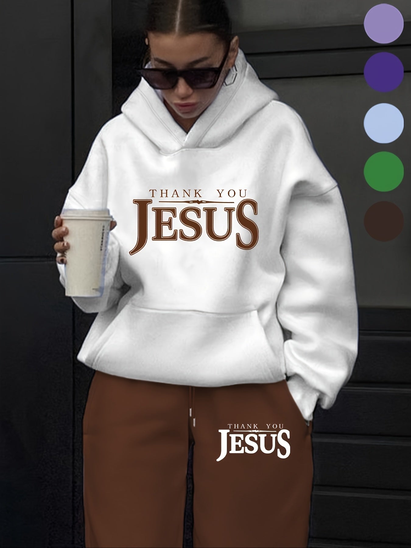 Directional Xianluomao Women'S Fashion Casual Letter Pattern Print Set, Autumn And Winter High-End Trendy Street Style Hooded Sweatshirt And Casual Pants Two-Piece Outfit, Casual Versatile Hooded Set, Women'S Clothing, Women'S Sets, Best Gift Choice