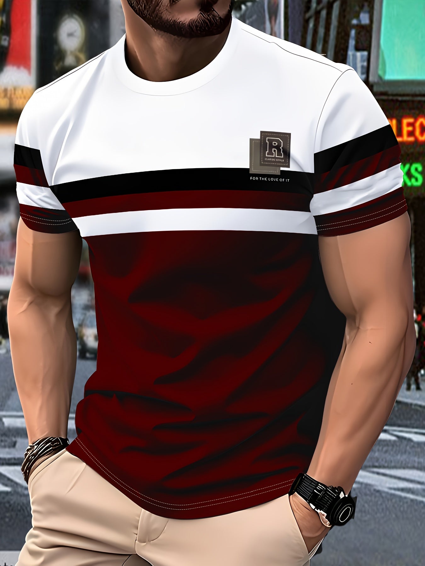 Men's Fashion Casual T-Shirt - Lightweight Polyester Camisetas, Round Neck Short Sleeve, Machine Washable, Comfortable for All Seasons, Magliette, Daily Wear T-Shirt. | Transparent and Elegant Fabric T-Shirts